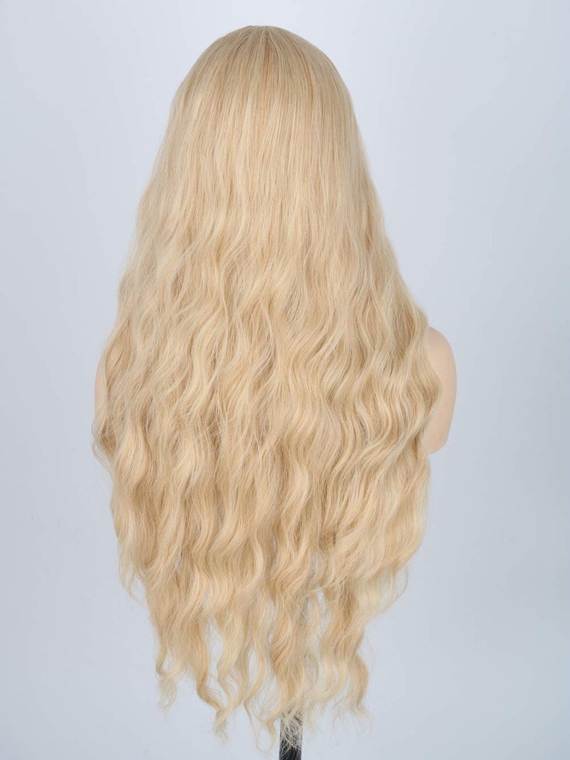 LeMarnia Women's Wigs Dark Gold Fluffy Long Wavy Sarah Wigs Cosplay Princess Wigs Heat Resistant Synthetic Wigs for Everyday Party Wigs - Image 4